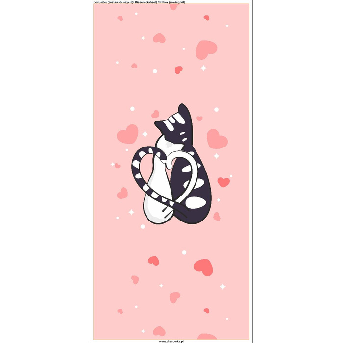 PILLOW 45X45 -  CATS IN LOVE - sewing set