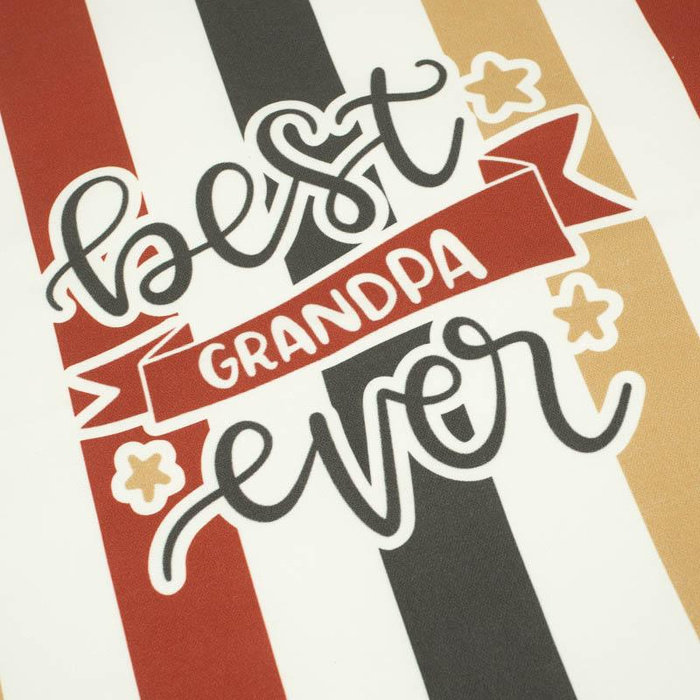 KISSENPANEL - Best grandpa ever/ Streifen - HOME DECOR PREMIUM 