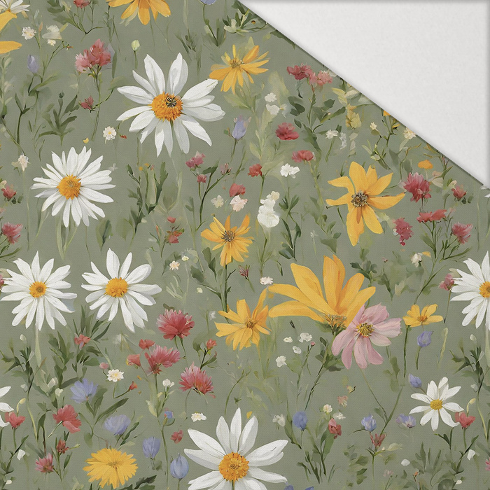 FLOWERS MEADOW WZ. 3 - Hydrophobic brushed knit