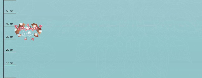 EICHENBLÄTTER / VOGELBEERE (WEIHNACHTSRENTIERE) - panoramisches Paneel (60 x 155cm)