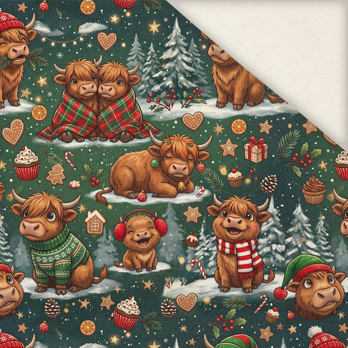 CHRISTMAS HIGHLAND COWS - Len 100%