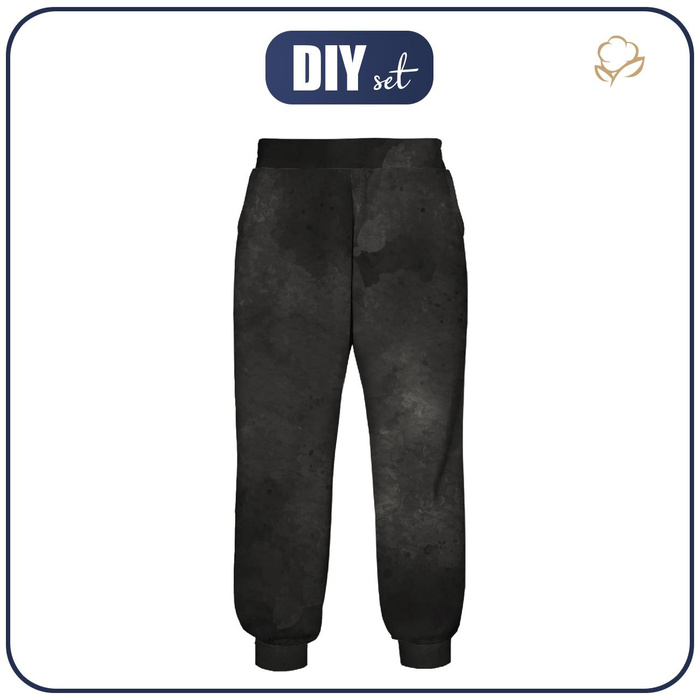 JOGGERY DZIECIĘCE (ROBIN) - BLACK - Zestaw do uszycia (158/164)