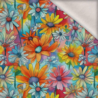 FLOWERS PAPAYA ORANGE WZ. 9 - Wintersweat angeraut mit Elastan ITY