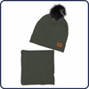 DUNKLE OLIVE - Mütze und Loop kreatives Nähset