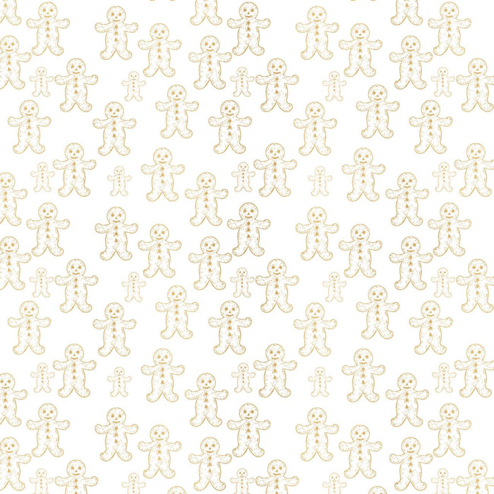 GOLDEN GINGERBREAD MEN (WHITE CHRISTMAS) - single jersey with elastane 