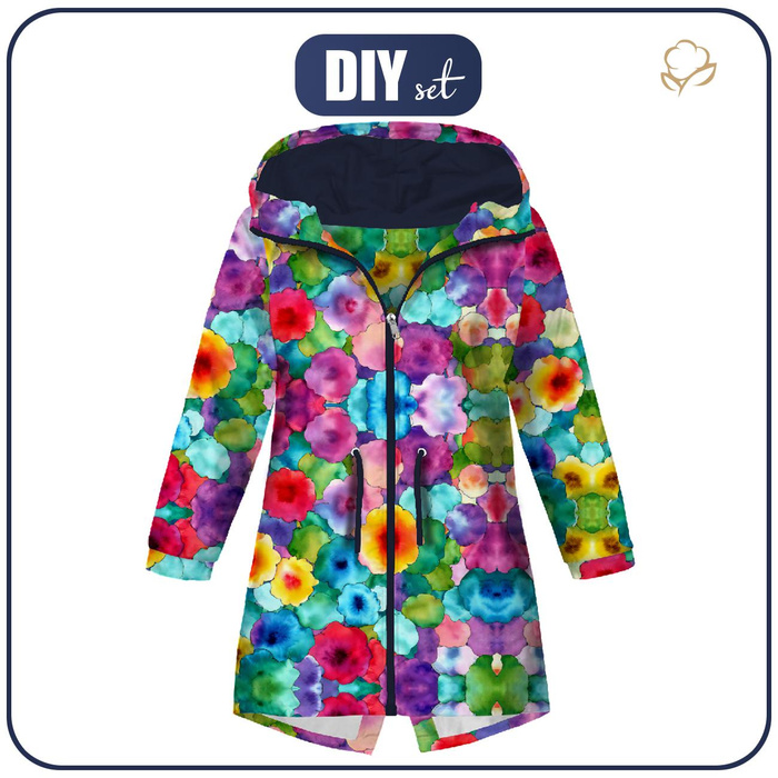 KIDS PARKA (ARIEL) - COLORFUL ABSTRACTION pat. 2 - sewing set (146/152)