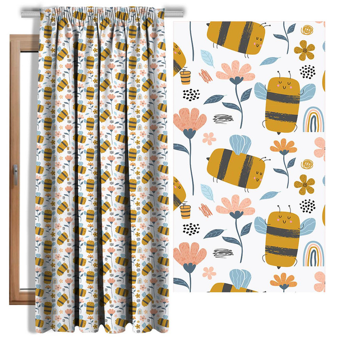 MALOVANÍ VČELA - organický úplet single jersey s elastanem