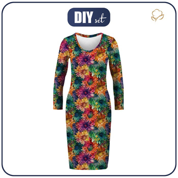 Tužkové šaty (ALISA) -  FLOWERS vz.46 - Sada šití XS