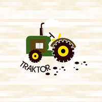 TRAKTOR ZIELONY - PANEL ,single jersey z elastanem TE210