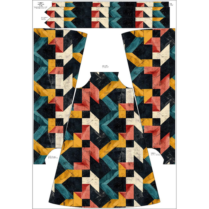 KLEID "DALIA" MAXI - GEOMETRIC M. 1 - Nähset