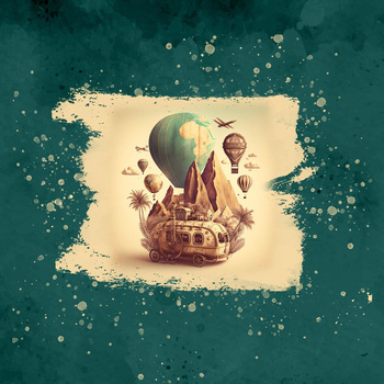 TRAVEL TIME VZ. 8 - Panel (75cm x 80cm) SINGLE JERSEY ITY