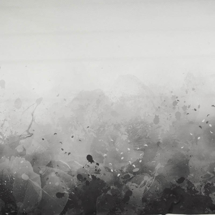 KLEKSY (szary) - panel dzianina pętelkowa