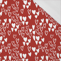 BUBBLE HEARTS / RED (BIRDS IN LOVE) - single jersey with elastane