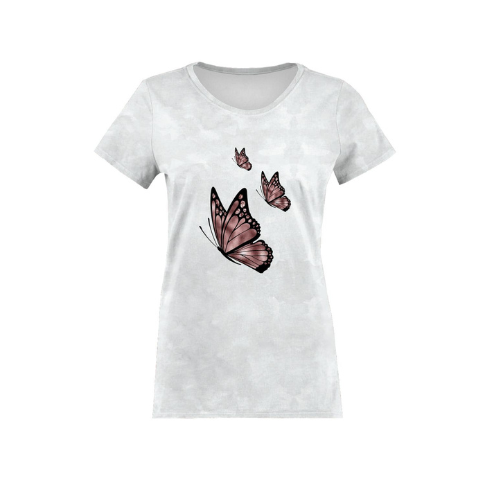 DAMEN T-SHIRT - SCHMETERLING M.3 (GLITTER SCHMETTERLINGE) - Single Jersey XXS
