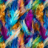 NEON FEATHERS - Cotton woven fabric