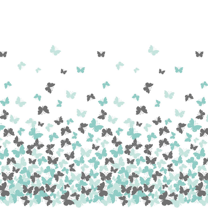 BUTTERFLIES AQUA - panel single jersey with elastane TE210