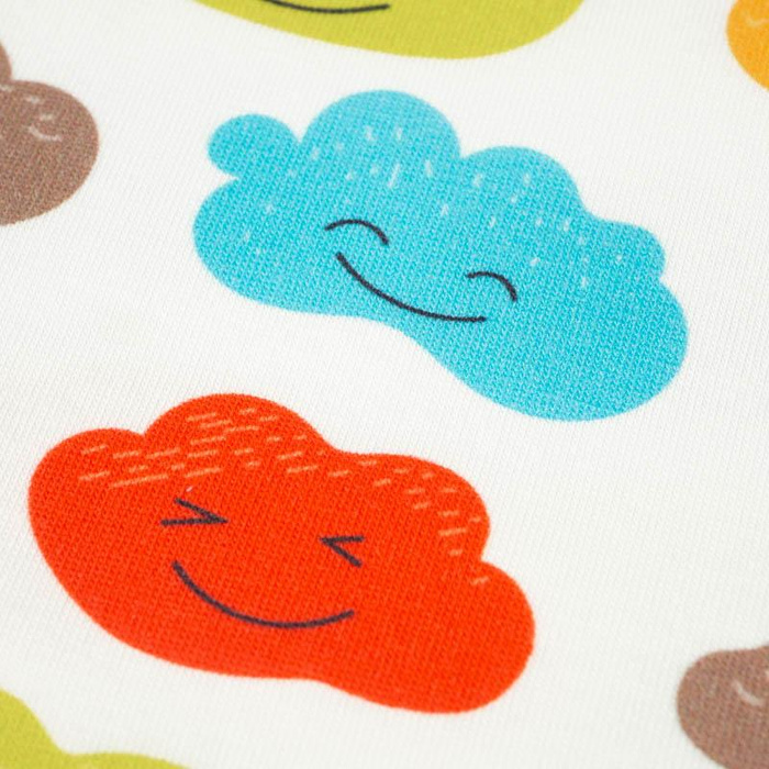 100CM FROHE WOLKEN (PASTELL - HIMMEL) - French Terry mit Elasthan