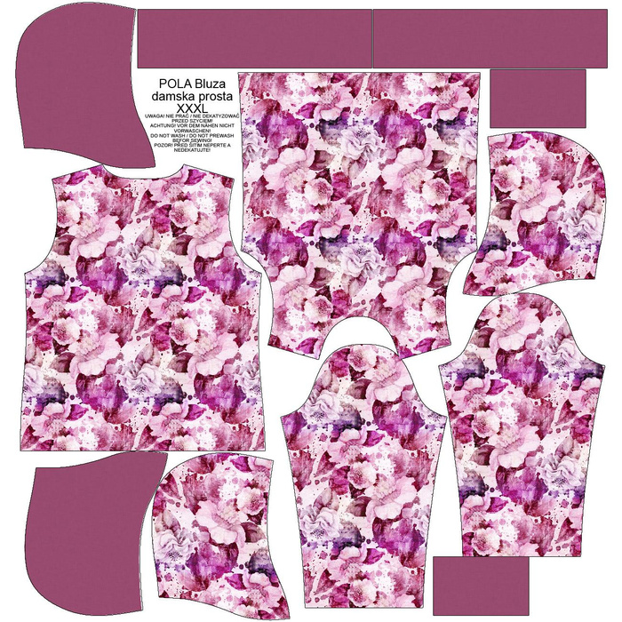 BLUZA DAMSKA (POLA) CLASSIC Z KAPTUREM - PINK PARADISE WZ. 2 - dzianina pętelkowa XXXL