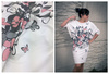 FLORAL PANEL (XL) / grau-rosa - Paneel, Sommersweat 