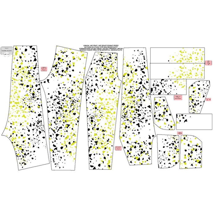 DĚTSKÉ TEPLÁKOVÉ KALHOTY (LYON) - Záplaty / ČERNÁ- ZELENÝ (DIA DE LOS MUERTOS) - teplákovina (110-116)