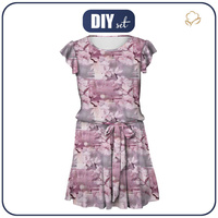 DRESS "EMMA" - PINK PARADISE PAT. 1 - Viscose jersey with elastane