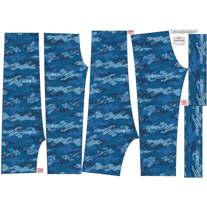 SOFTSHELL-HOSE (YETI) - CAMOUFLAGE - Kritzelei / classic blue (134/140)