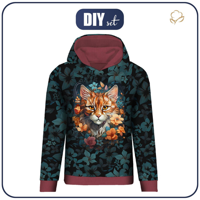 BLUZA DAMSKA (POLA) CLASSIC Z KAPTUREM - Animals mandala wz.12 - zestaw do uszycia XXXL