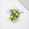 TUTTI FRUTTI LEMONS - panel (60cm x 50cm)  Cotton woven fabric