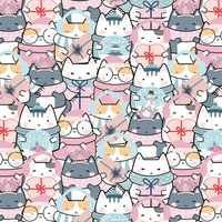 WINTER CATS WZ. 2 - Baumwoll Webware