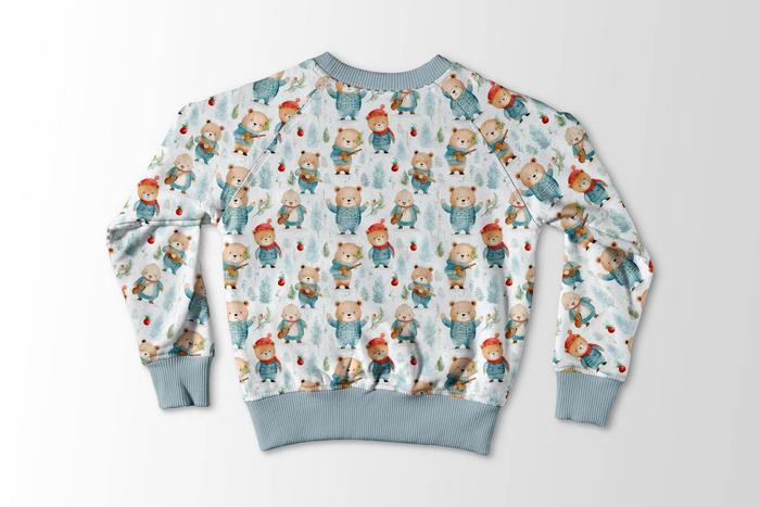WATERCOLOR WINTER PAT. 3 - brushed knitwear with elastane ITY
