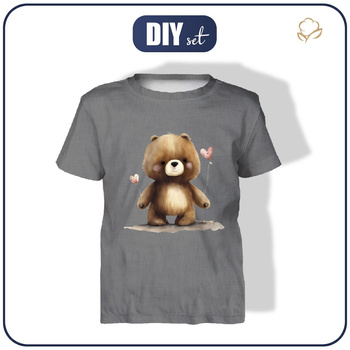 KINDER T-SHIRT - VALENTINE'S DAY / BEAR - Nähset