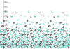 BUTTERFLIES AQUA - panel (105cm x 150cm) brushed knitwear with elastane ITY