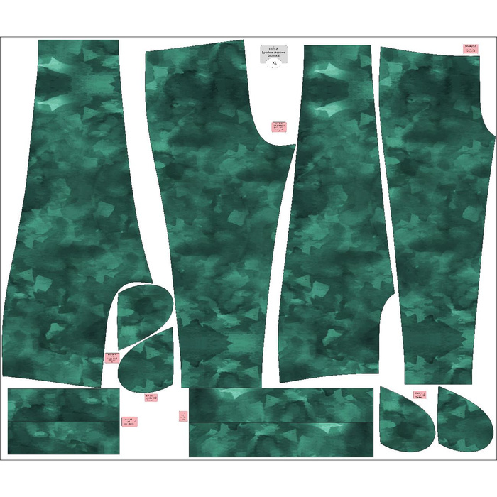 DAMEN JOGGINGHOSE (NOEMI) - CAMOUFLAGE m. 2 / flaschengrün - Nähset XXL