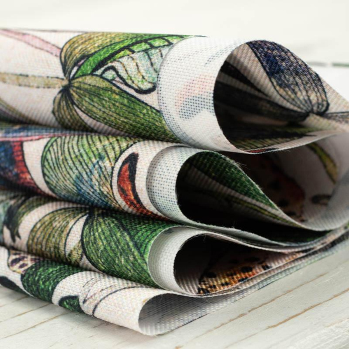 CHEETAH / leaves - Waterproof woven fabric