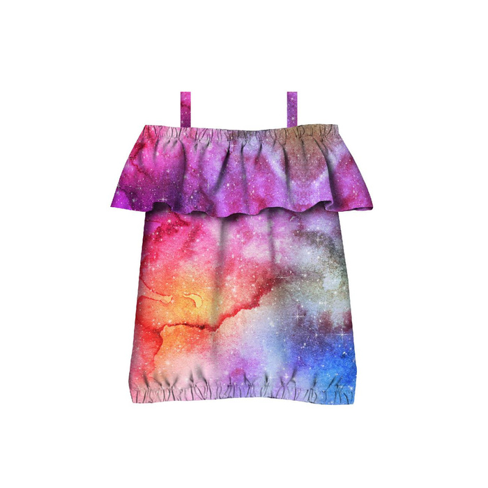 Carmenausschnitt Bluse (SARA) - AQUARELL GALAXIE MS. 4 - Nähset -122-128