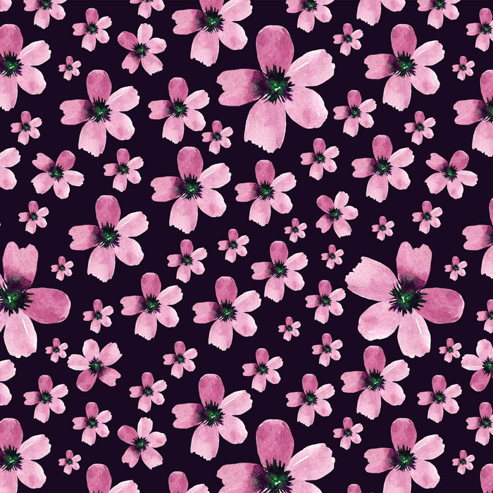 ROSA BLUMEN M. 5 / schwarz - Wasserabweisende Webware