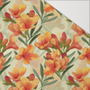 FLOWERS PAPAYA ORANGE WZ. 8 - Hydrofobní česaná teplákovina