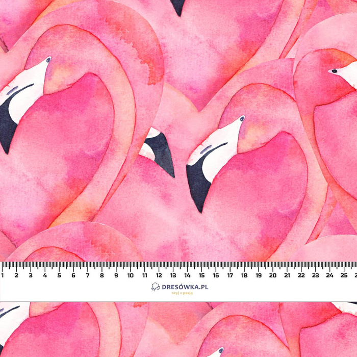 PINK FLAMINGOS - leichte Maschenware angeraut
