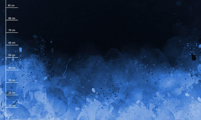 KLEKSY (classic blue) / czarny - PANEL (90CM x 155cm) SINGLE JERSEY ITY