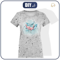 T-SHIRT DAMSKI - FLAMINGI wz. 2 / beton - single jersey L