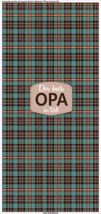 POLŠTÁŘ 45x45 - DER BESTE OPA DER WELT / kostka retro - Sada šití