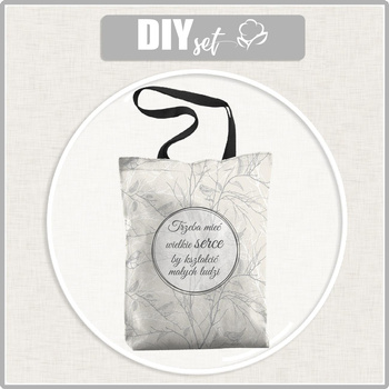 SHOPPER BAG -  Trzeba mieć wielkie serce, by kształcić małych ludzi / birds - Cotton woven fabric - sewing set