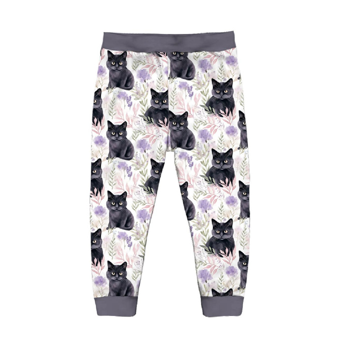 KINDERPYJAMAS "MIKI" - PASTEL BLACK CAT - Nähset (86/92)
