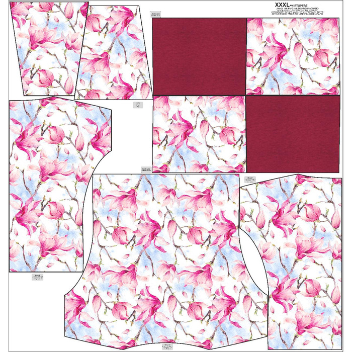 BLUZA DAMSKA (FURIA) NIETOPERZ Z KOMINEM - MAGNOLIE - dzianina pętelkowa XXXL