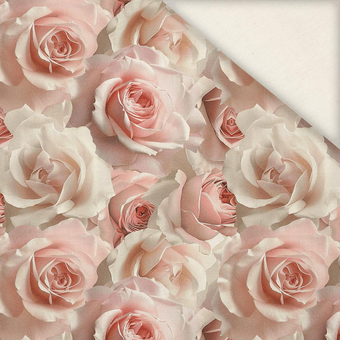 PASTEL FLOWERS WZ.7 (pink)- Slub Weave