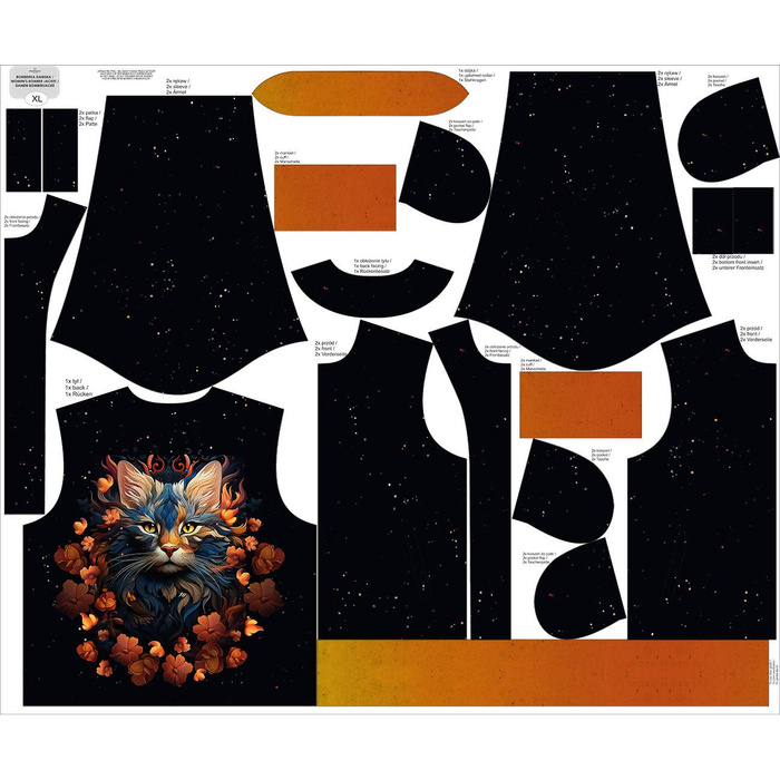 WOMEN’S BOMBER JACKET (KAMA) - Animals mandala wz.13 - sewing set XS