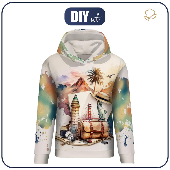 CLASSIC WOMEN’S HOODIE (POLA) - TRAVEL TIME PAT. 3 - sewing set L