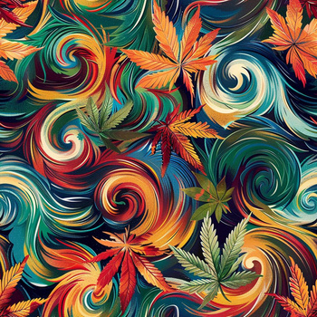 Hemp leaves WZ. 1 - Hydrofobowa dzianina drapana