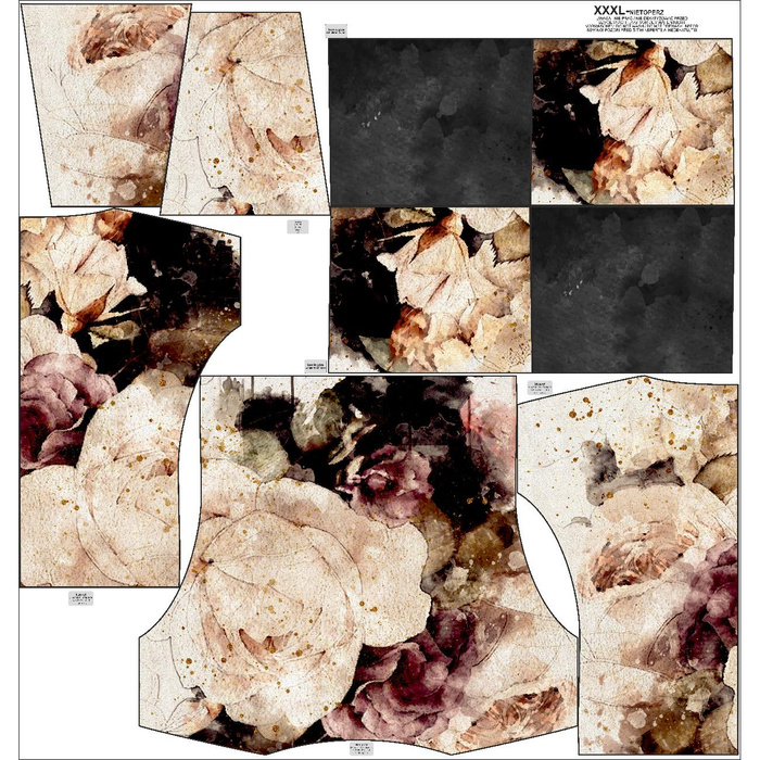 MIKINA NETOPÝR S NÁKRČNÍKEM (FURIA) - WATERCOLORS FLOWERS Vz. 4 -  teplákovina  XL