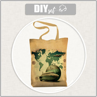 SHOPPER BAG - TRAVEL TIME PAT. 4 - Waterproof woven fabric - sewing set